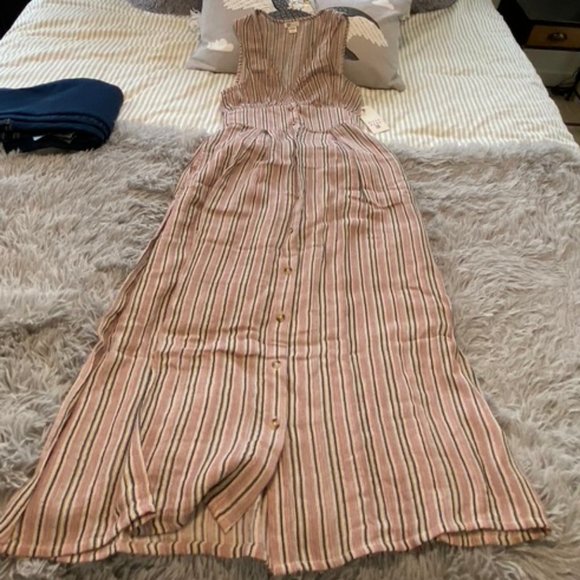 New Billabong Red Stripe Hidden Coves Sleeveless Maxi Dress - S - Picture 4 of 8